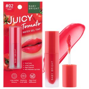 เบบี้ไบร์ท ลิปใบเฟิร์น ไม่ติดแมส ติ้นมะเขือเทศ 2.5g Baby Bright Juicy Tomato Water Gel Tint