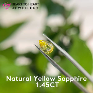 Natural Gemstone Yellow Sapphire 1.45CT Pear Mix cut Golden Yellow from Sri Lanka