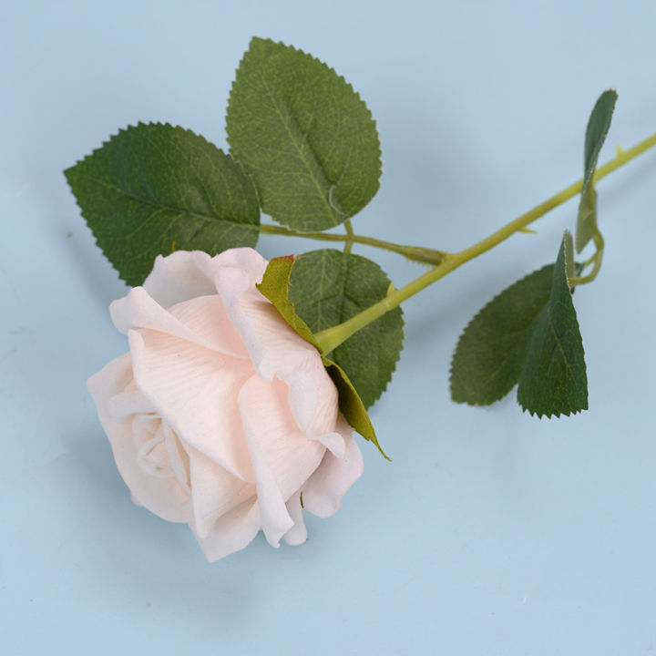 (HÀNG LOẠI 1) HOA HỒNG giả trắng ngà, 1 BÔNG SIZE LỚN 7CM CÀNH 51CM ...