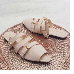 ME LIKE - Sandal Wanita CLAIR Sendal Slop Kekinian Mules 1 cm Flat Gesper JD04 Rebecca
