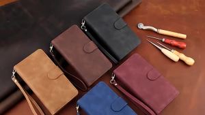 Applicable iPhone12 Phone Case Zipper Phone Case Leather Case 17promax Stand Multi-Card Wallet Leather Case XS