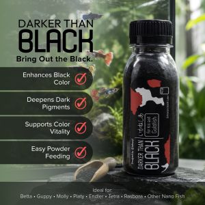 Makanan Serbuk Darker Powder 50 gr Warna Hitam Cupang Guppy dan Ikan Kecil Lainnya IKANESIA