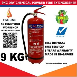 [✅SCDF/PSB LABEL]  9 KG ABC Dry powder Fire Extinguisher with 🔥🧯Free Disposal old Fire Extinguisher