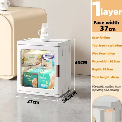Versatile Foldable Wardrobe Storage Rack with Magnetic Doors and Durable Plastic Shelves
