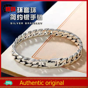 IY-Simple Silver Bracelet S925 Silver Bracelet for Men and Women Personality Fashion Handmade Authentic Original Import