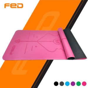 Thảm Yoga FED-YG-01 định tuyến 5mm chất liêu PU + Cao su chống trượt(Tặng kèm túi vải)