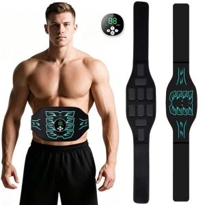 HUIHEYU EMS Abdominal Toning Belt Smart USB Recharge Muscle Toner Trainer Body Massager Wireless EMS Muscle Stimulator Home Gym