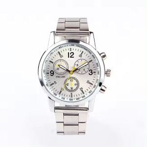 KAMJE Jam Tangan Pria Wanita Analog Quartz Tali Rantai Stainless Steel