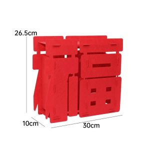 3D Fu Character Desktop Decorations DIY Spring Festival Atmosphere Decoration New Year Red Non-Woven Fabric Ornament