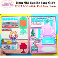 Nhà Búp Bê Bằng Giấy chủ đề Ngôi Nhà của Toca Boca #24 Rich Poor House - DIY Tự Làm cùng Con - 1 Bộ Búp Bê Bóc Dán Giúp Bé Tự Chơi - Đồ Chơi Cho Bé. 