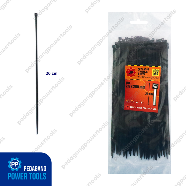KABEL TIES 2.5 x 200 MM HITAM - PENGIKAT KABEL TIS - CABLE TIE 100 PCS