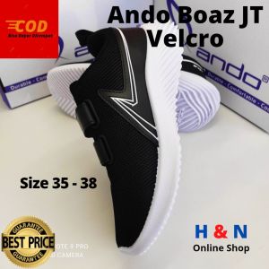 H&N Online Shop - Sepatu Sekolah - Sneakers Anak Tanggung ANDO BOAZ JT VELCRO size 31-38