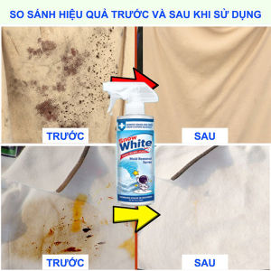 Bình xịt tẩy trắng quần áo Snow White 500ml Chính hãng – Xóa ố vàng vết bẩn cứng đầu hiệu quả trắng sáng như mới