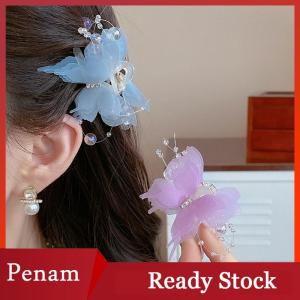 [PAM] Tulle Butterfly Hair Clip For Women Girls Colorful Hairpin Side Clip Sweet Cute Butterfly Barrette Hair Accessories