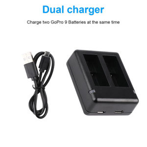 GoPro Baterai Charger dual slot Fast Charging For GoPro Hero 9 10 11 12 Black