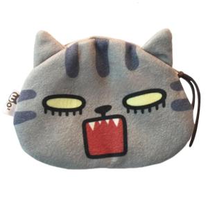 Cute Cat Face Expression Purse Small Wallet Zippered Earphone Money Bag for Small Item for Travel and Everyday Use
