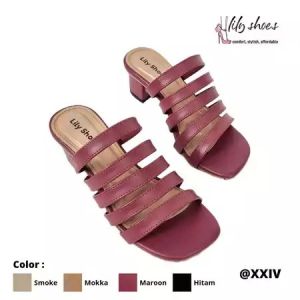 DALLEYA COLLECTION - Golia Big Heels / Chunky Heel Kronjo Wanita Real Pict Casual Trendy Berkualitas by lily shoes