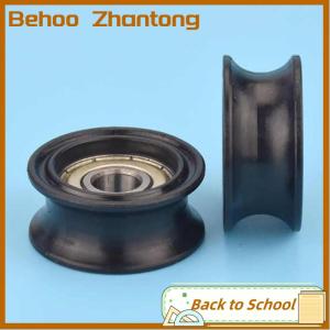 Behoo 1Pcs 8x30x13mm U-shaped Bearing Roller Guide Wheel 608 Bearing Moving Pulley Rubber Roller Mute Elasticity Roller Pulley
