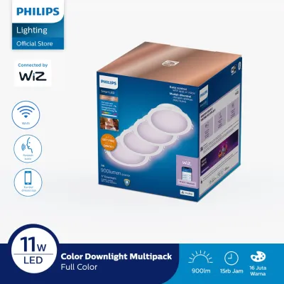 Lampu Philips Multipack Smart Wifi LED Downlight RGB Color 11W