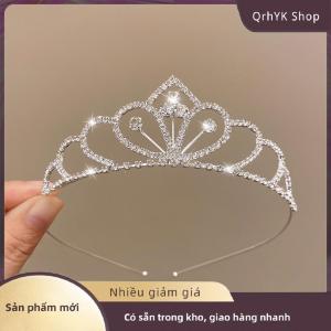 Hàng có sẵn✨ Cô Dâu Vương Miện Vàng Đám Cưới Phụ Kiện Tóc Pha Lê Rhinestone Cô Dâu Đám Cưới Vương Miện Và Vương Miện Mũ sắt Tóc Trang Trí