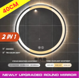 Bathroom mirror wall with light Led circular mirror bathroom mirror light defogging Round Wall Mirror  led mirror Round Multifunction Mirror Househol