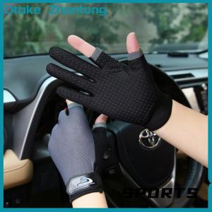 Dtake 1Pair Anti-Slip Breathable Fishing Gloves Two Finger Cut Durable Outdoor Fishing Cycling Gloves Fitness Carp Mitten