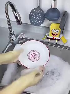 Yellow Loofah Cloth Kitchen Special Oil Absorption Non-Shedding Dishwashing Cloth Daily Use Thickened Water Absorption Oil Removal Scouring Pad [ Free Shipping ]