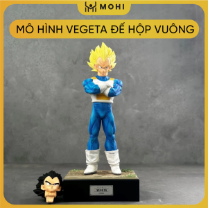 Mô hình DragonBall - Vegeta đế hộp vuông bản cổ điển - Cao 29cm - Nặng 800gram - Hộp carton