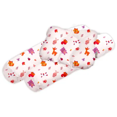 Child Care Bolster and Pillow set 100% Cotton (Head pillow shape may vary)