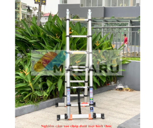 THANG NHÔM RÚT XẾP ĐÔI CHÍNH HÃNG PHIÊN BẢN PRO 2 BÁNH XE