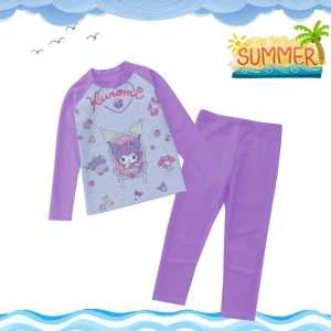Baju Renang Anak Perempuan Lengan Panjang Karakter Kombi Ungu Muda 1-8TH KUROMY
