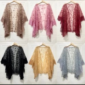 CARDIGAN BURKAT PANJANG OUTER WANITA MODEL TERBARU LONG OUTER CARDIGAN BRUKAT LENGAN BALON MURAH BAHAN BROKAT PREMIUM