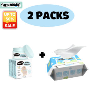 Hegerbaby RicePure Baby Lotion + TenderTouch Aqua Wipes - Moisturizing & Fragrance-Free Baby Safe