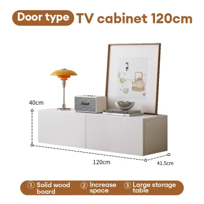LULU TV Cabinet Floor Standing Bedroom Storage Cabinet White Coffee Table TV Cabinet Combination Solid Wood Storage Cabinet Large Capacity Storage Organizer For Home Living Room Bedroom And Entertainment Area Use