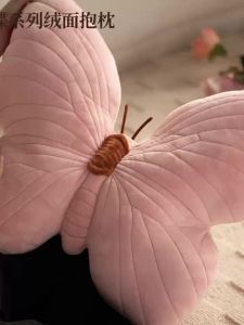 Cute Pink Butterfly Throw Pillow Plush Soft Stuffed Cushion Lifelike Butterfly Throw Pillow Home Couch Living Room Bed Decor