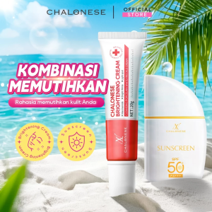 Chaloneese Trio Paket Pencerah & Perlindungan Kulit - Brightening Cream Sunscreen SPF50+PA++++ & Face Mask - Travel Size