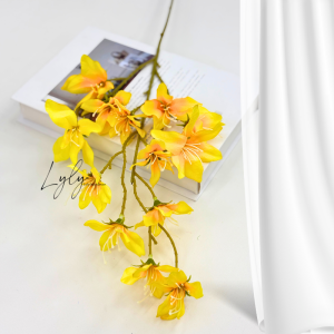 Hải Đường 3 Nhánh Không Lá Trang Trí Nhà Cửa Cắm Điểm Decor Sự Kiện. Hoa Lụa Decor