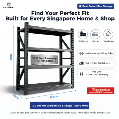 【SG Ready Stock】Heavy Duty Storage Rack Shelf Boltless Storage Rack Boltless Metal Rack Shelf Shelves Boltless Metal Storage Rack Shelf Adjustable Shelves，Boltless Metal Shelf Rack Display Storeroom Warehouse Storage Rack Shelves，Storage Shelf Organiz
