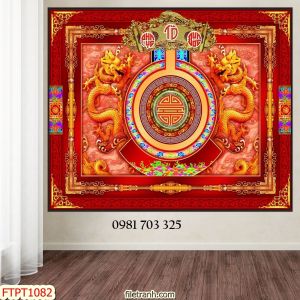 Tranh gạch phòng thờ gia đình phong thủy