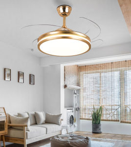 Luxury Ceiling Fan With Lights Remote Control Chic Chandelier Fan Invisible 42/48 Inch Ceiling Fans With Lights For Living Room Dining Room