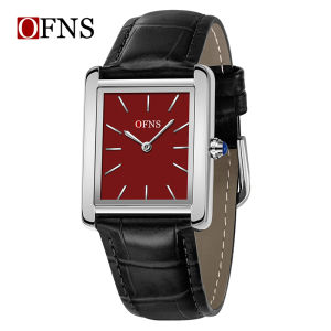 OFNS Retro Square Womens Watch Leather Strap Minimalist Vintage Quartz Watch Quartz Watch