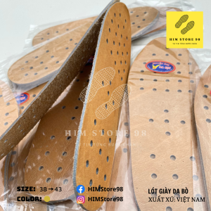 Lót giày nam da bò HIMStore98 làm từ da bò thật 100% khử mùi hôi chân cực tốt