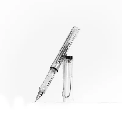 Creative INS Transparent Fountain Pen 0.34mm Caliber 10 Colors of Ink Cartridges To Choose From 0.5mm Iridium Tipped Fountain Pen