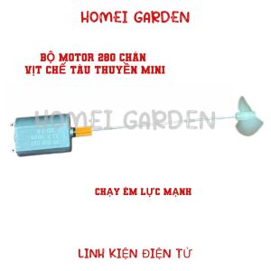 Bộ chế tàu thuyền cano motor 280 chân vịt 26mm trục 100mm khớp nối nhựa mini DIY Stem Steam - HM0375