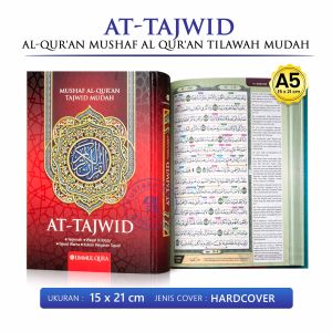 Alquran Kecil Mushaf Al Quran Tajwid Mudah AT-TAJWID Ukuran A5 Terjemah Waqaf & Ibtida Tajwid Berwarna & Kode Tajwid