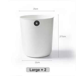 Plastic Trash Can for Home and Office Open Top Round Wastebasket for Bathroom Garbage Container Basket Kitchen Garbage Bin