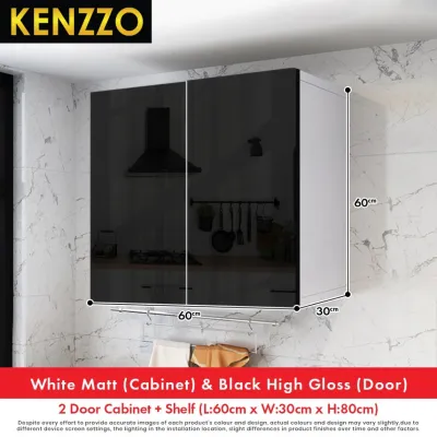 [FREE SHIPPING] KENZZO High Gloss Kitchen Cabinet with Waterproof Surface/ 3 Door Kitchen Cabinets Base Unit Kitchen Storage Almari Dapur/ Wall kitchen cabinet / Almari Dapur / Kabinet Dinding