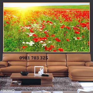 Gạch tranh đẹp vườn hoa trang trí