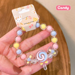 Mamibayi Bracelet Gelang Tangan Anak Lucu Ikat Rambut Manik-Manik Jelly Warna Warni