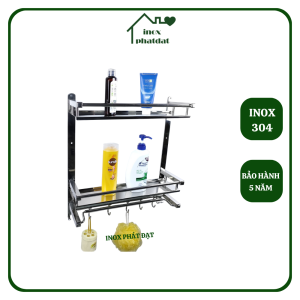 Kệ nhà tắm INOX 304 PHÁT ĐẠT kệ để xà bông để đồ phòng tắm rổ đựng chai dầu gội (SP154)